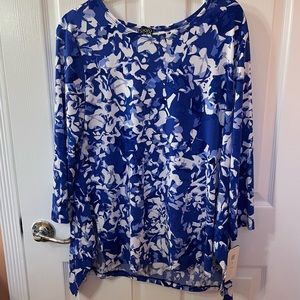 Clara Sun Woo blue & white tunic NWT XL